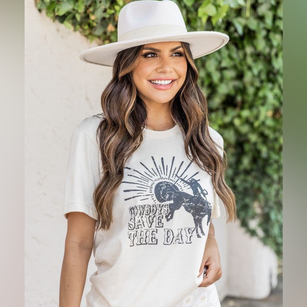 Pink Lily Cowboys Save the day 2x Graphic Tee